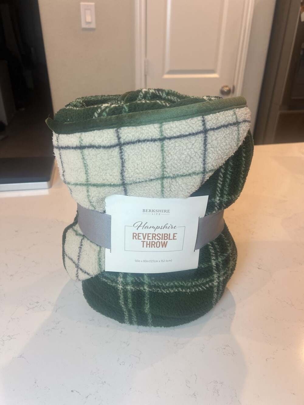 Berkshire Life Hampshire Reversible Throw Blanket Modern Plaid 50 x 60